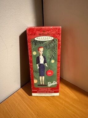 Barbie Collector Ornament - Red and Navy Holiday Doll